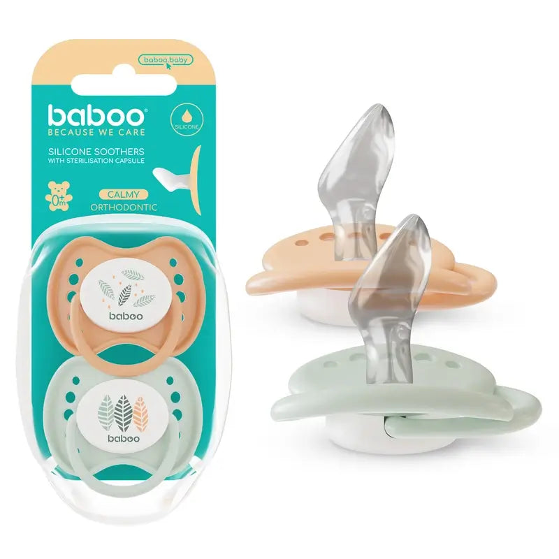 Baboo Calmy Anatomische Schnuller 0-6 Monate Peachy Keen, 2 Stück