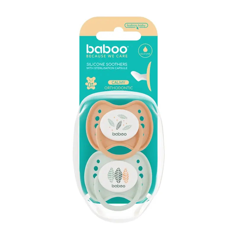 Baboo Calmy Anatomische Schnuller 0-6 Monate Peachy Keen, 2 Stück