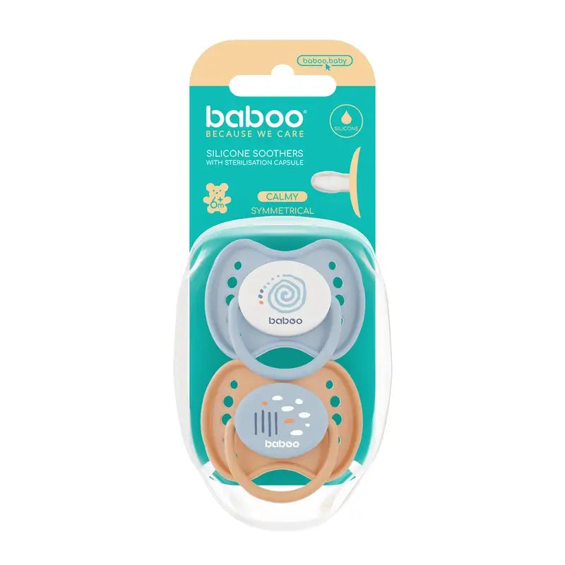 Baboo Calmy Physiologische Schnuller 6-12 Monate Blue Haze, 2 Stück