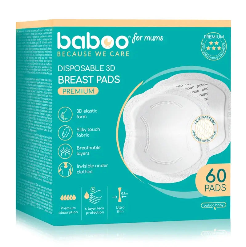 Baboo Ultra-Slim Einweg-Saugbinden Stilleinlagen, 60 Stück.