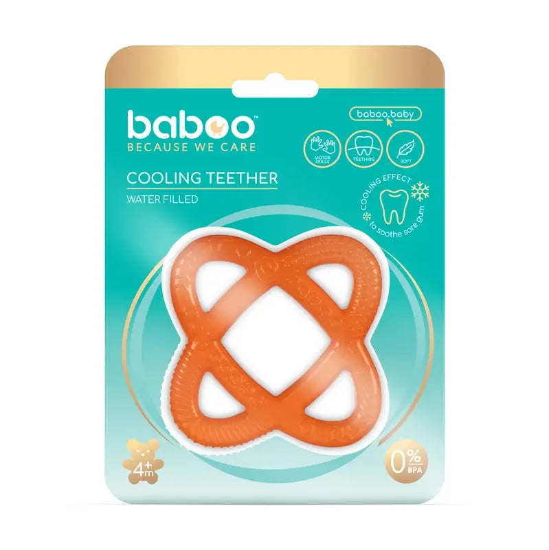 Baboo Beißring Wasser gefüllte Kugel Beißring Orange, 4+ Monate, 1 Stk.
