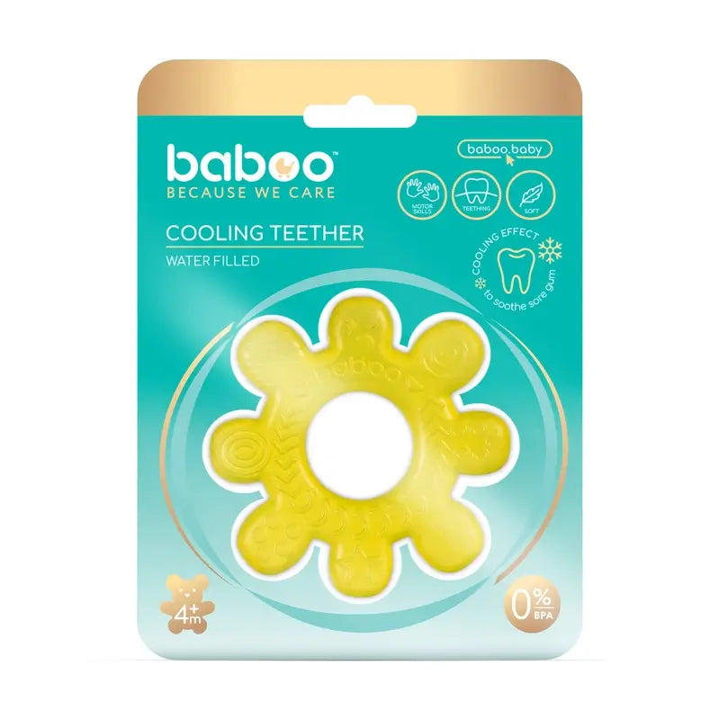 Baboo Beißring Wasser Gefüllt Wasser Kühler Rad Beißring Gelb, 4+ Monate, 1 Stk.