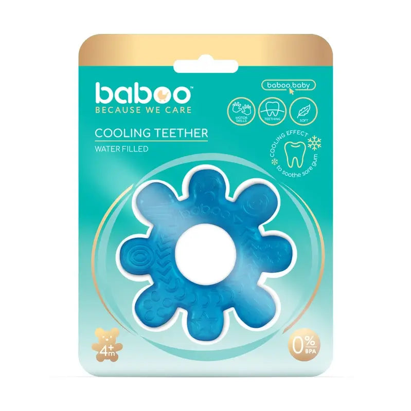 Baboo Beißring Wheel Teether Water Filled Cooler Blau, 4+ Monate, 1 Stk.