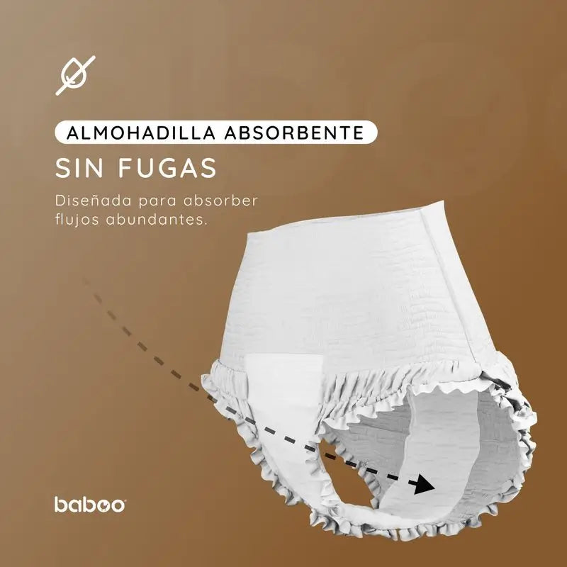 Baboo Absorbierende Einweghosen Größe L, 5 Stück.