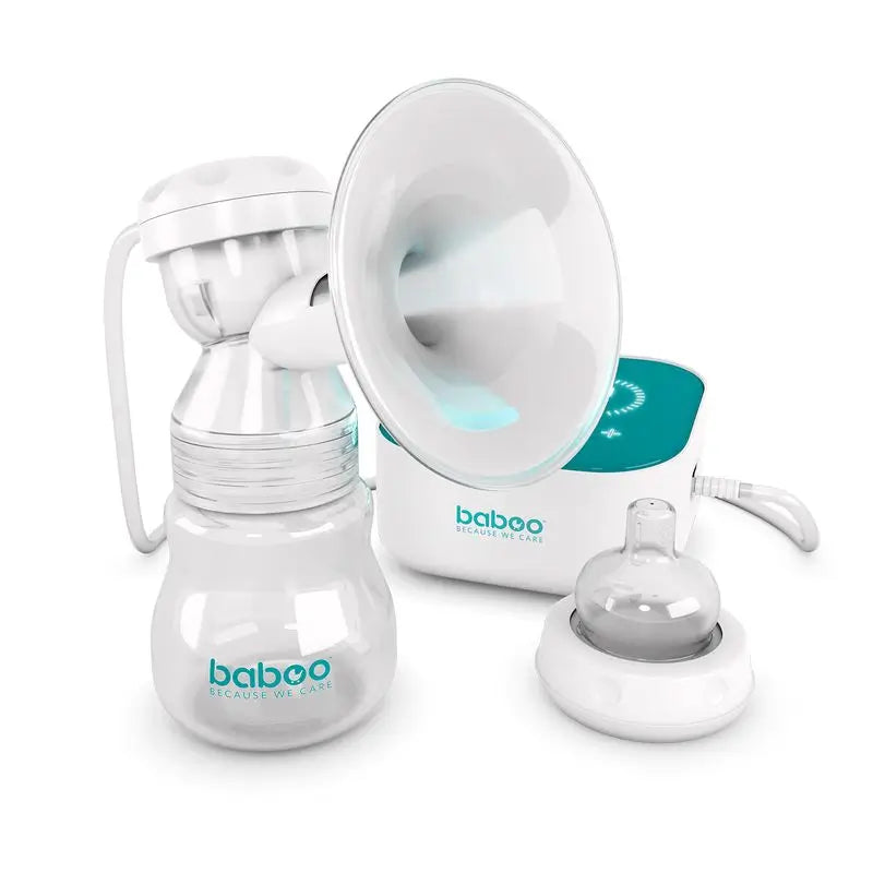 Baboo Elektrische Milchpumpe mit 3D-Saugtechnik Weiß/Türkis