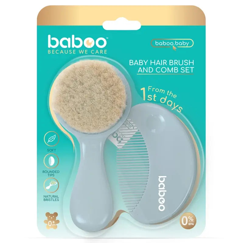 Baboo Naturborsten Bürste & Kamm Set 0+ Monate, 2 Stück