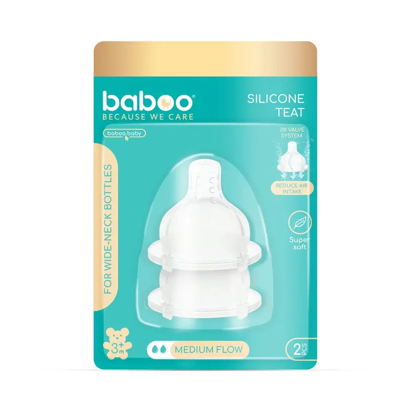 Baboo Weithals-Anti-Kolik-Sauger Fast Flow, 6+ Monate, 2 Stück