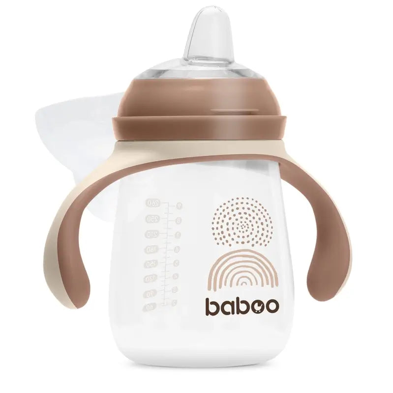 Baboo Au Naturale Silikon Lerntasse mit Mundstück 6+ Monate, 260 ml