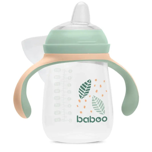 Baboo Peachy Keen Silikon Lerntasse mit Mundstück 6+ Monate, 260 ml