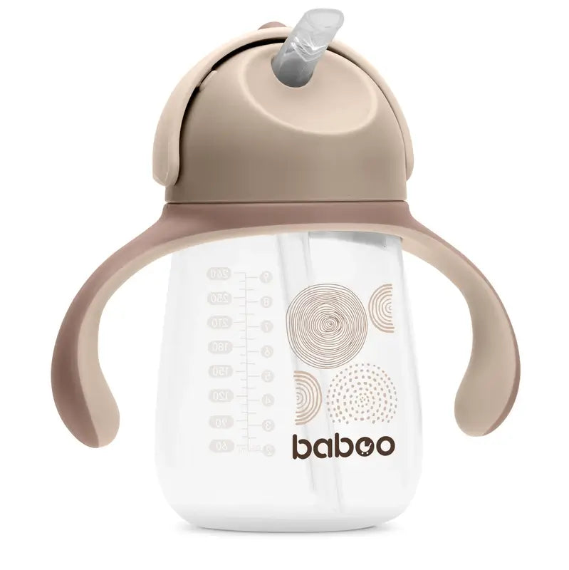 Baboo Au Naturale Silikon Lerntasse mit Strohhalm 9+ Monate, 260 ml