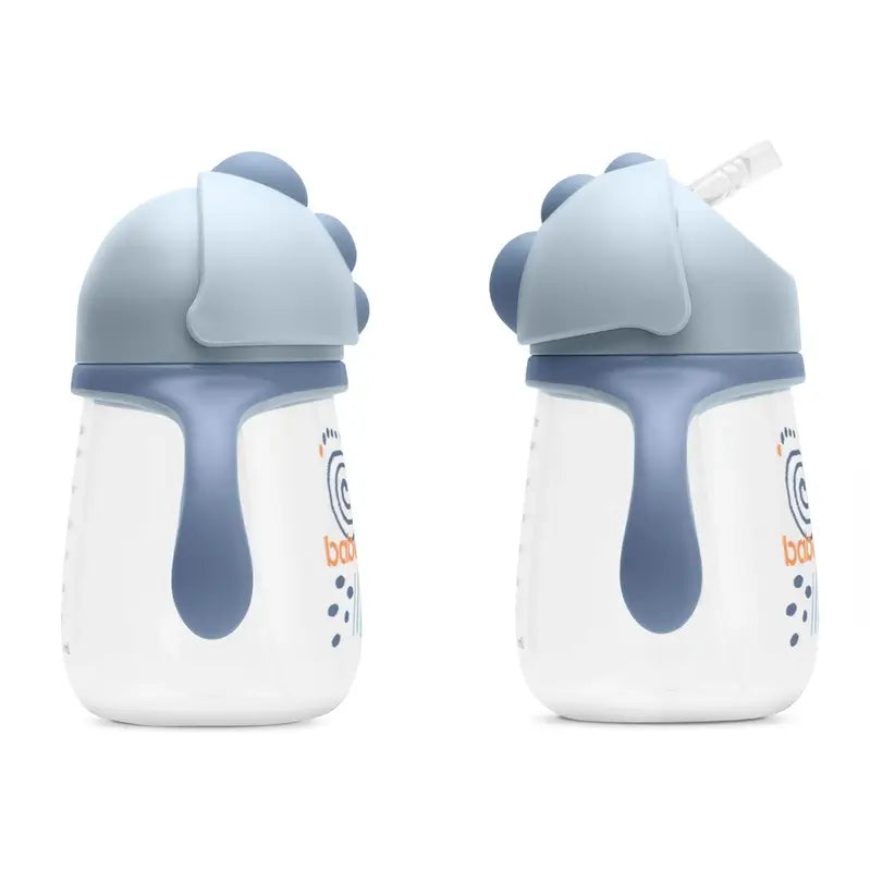 Baboo Blue Haze Silikon Lerntasse mit Strohhalm 9+ Monate, 260 ml