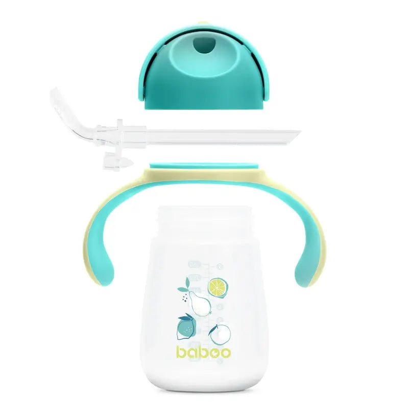 Baboo Lagoon Fiesta Silikon Lerntasse mit Strohhalm 9+ Monate, 260 ml