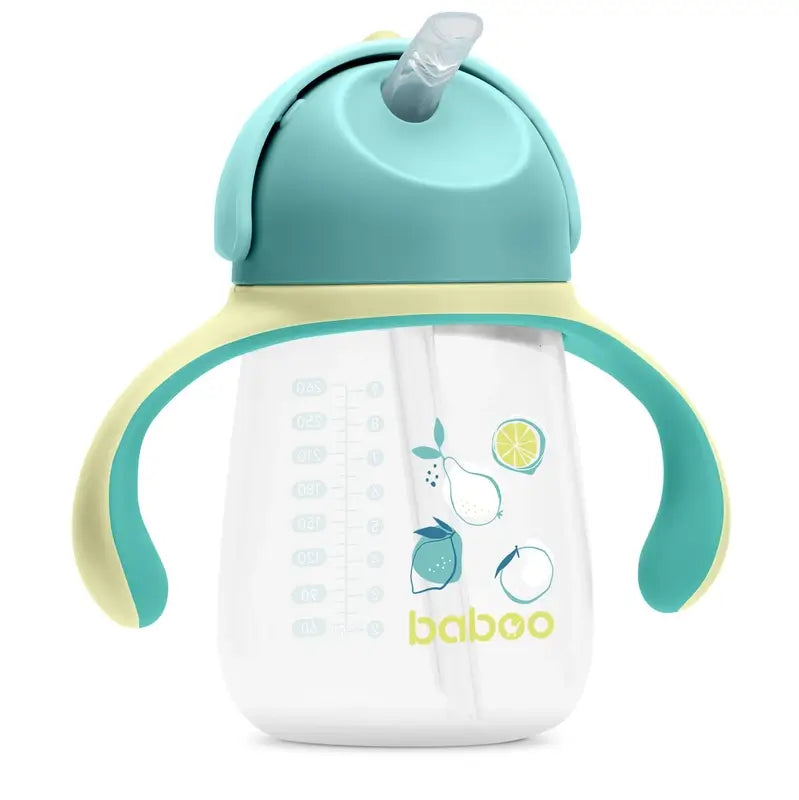 Baboo Lagoon Fiesta Silikon Lerntasse mit Strohhalm 9+ Monate, 260 ml