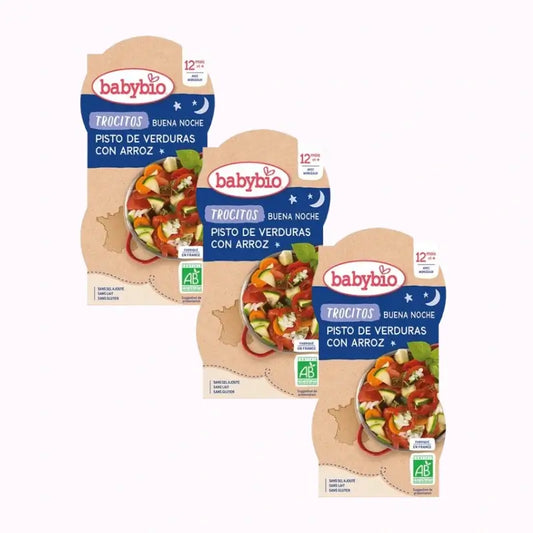 Babybio Good Night Karotten-Tomaten-Polenta-Stückchen, Packung 3 x 2X200 Gramm