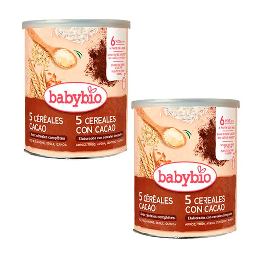 Babybio 5 Müsli mit Kakao, Packung 2 x 220 g