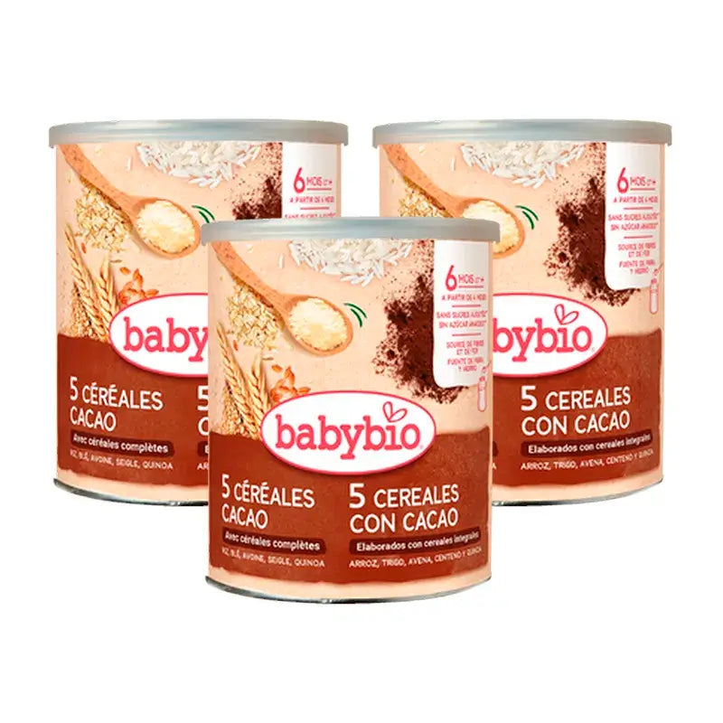 Babybio 5 Müsli mit Kakao, Packung 3 x 220 Gramm