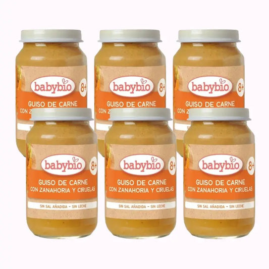 Babybio Rindergulasch mit Karotten und Pflaumen, Packung 6 x 200 Gramm