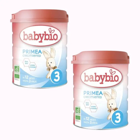 Babybio Primea 3 Kuhmilch für Wachstum 12-36 Monate, Packung 2 x 800 Gramm