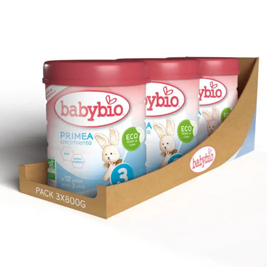 Babybio Primea 3 Kuhmilch Wachstum 12-36 Monate, Packung 3 x 800 Gramm