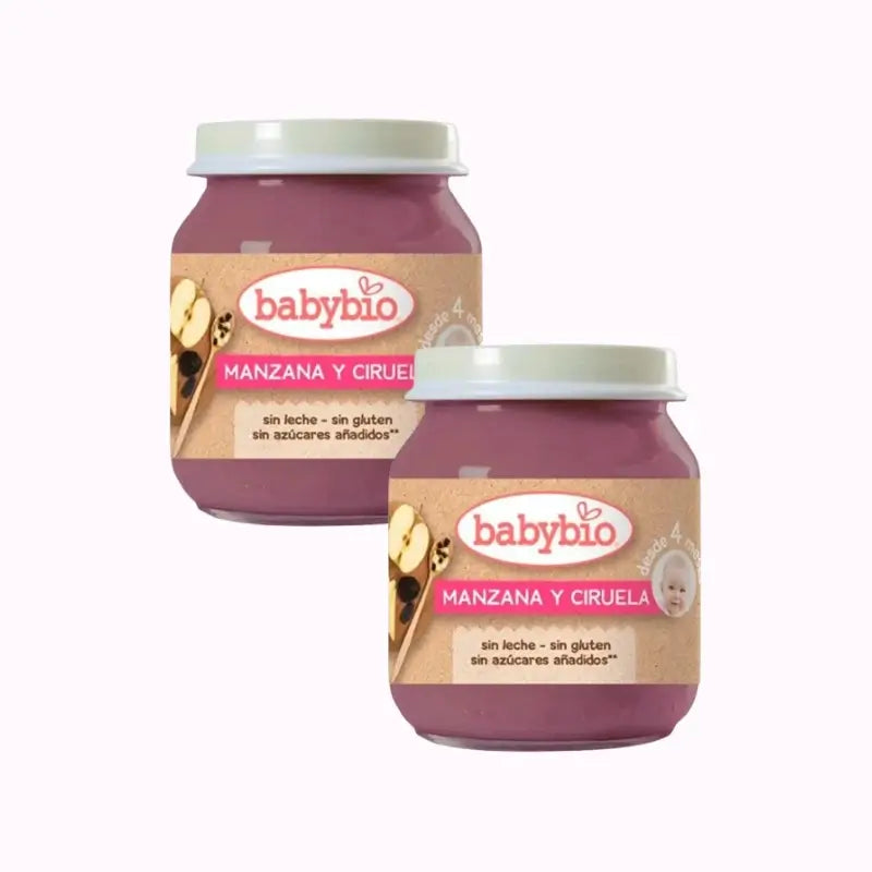 Babybio Apfel Pflaume, Packung 2 x Pflaume, 130g