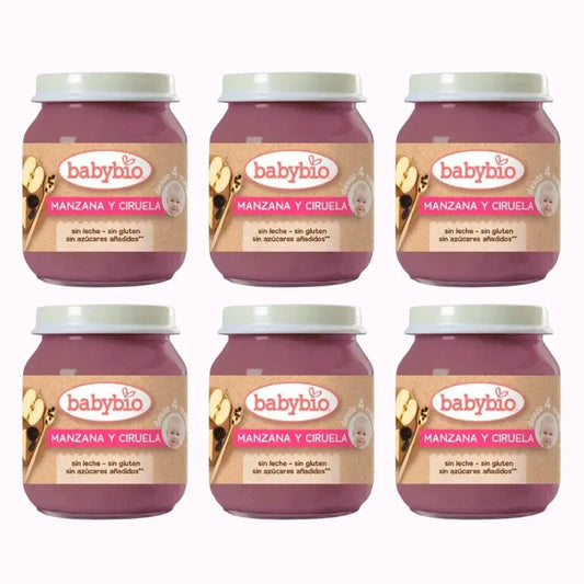 Babybio Apfel Pflaume, Packung 6 x Pflaume, 130g