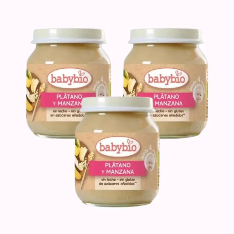 Babybio Apfel-Banane, Packung 3 x 130 g
