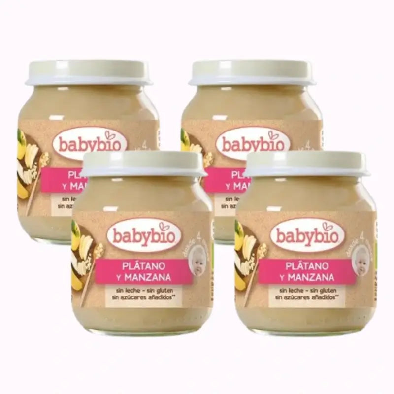 Babybio Apfel-Banane, Packung 4 x 130 g