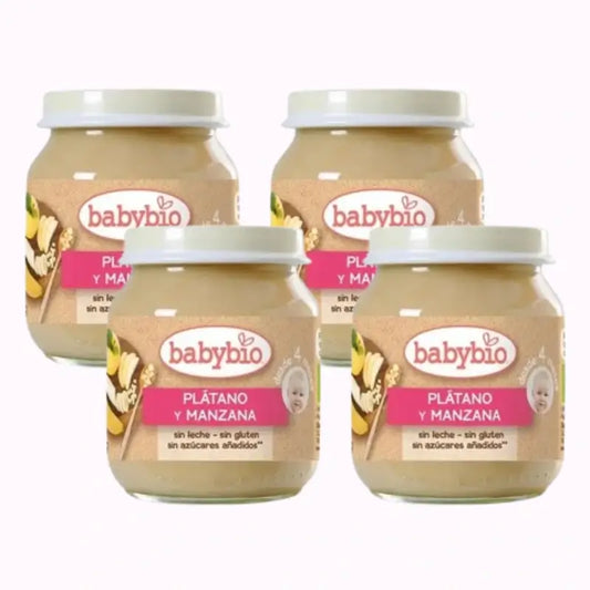 Babybio Apfel-Banane, Packung 4 x 130 g