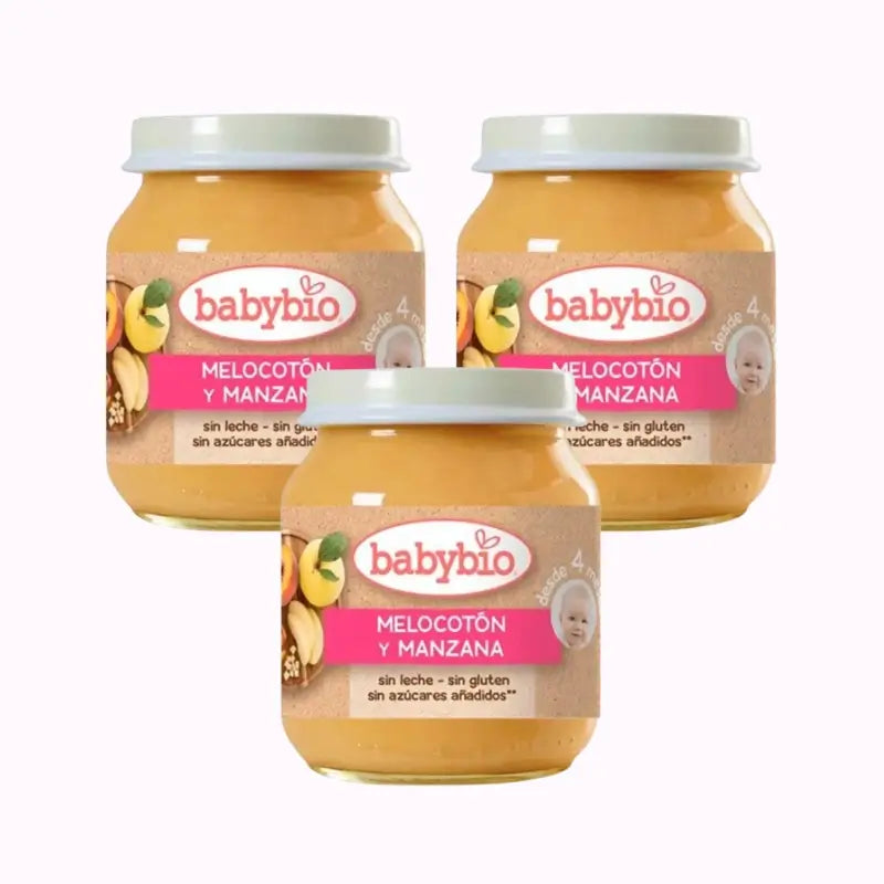 Babybio Pfirsich-Apfel, Packung 3 x 130 g