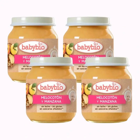 Babybio Pfirsich-Apfel, Packung 4 x 130 g