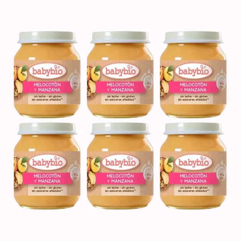 Babybio Pfirsich-Apfel, Packung 6 x 130 g