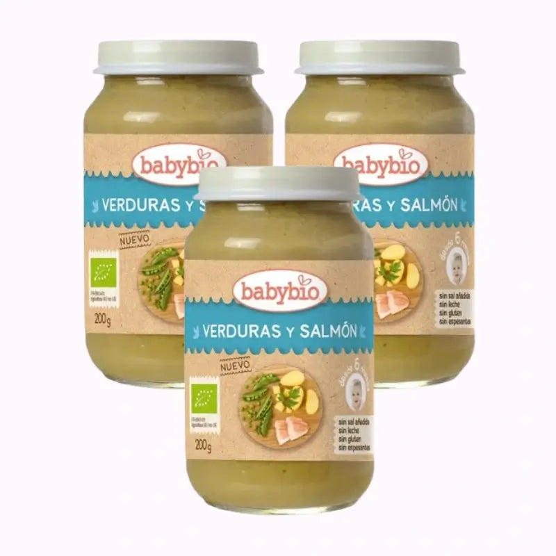 Babybio Menu Tradition Lachs, Packung 3 x 200 Gramm