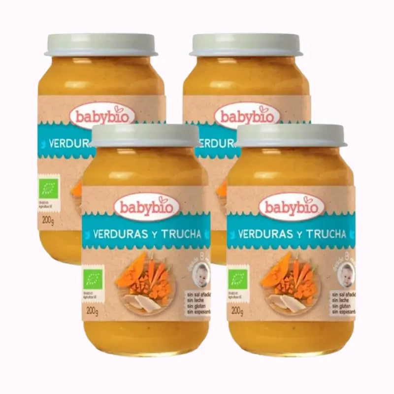 Babybio Traditionelles Forellenmenü, Packung 4 x 200 Gramm