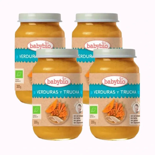 Babybio Traditionelles Forellenmenü, Packung 4 x 200 Gramm