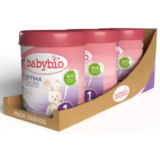 Babybio Optima 1 Kuhmilch 0-6 Monate, Packung 3 x 800 Gramm
