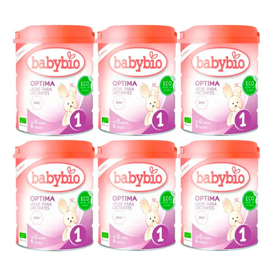 Babybio Optima 1 Kuhmilch 0-6 Monate, Packung 6 x 800 Gramm
