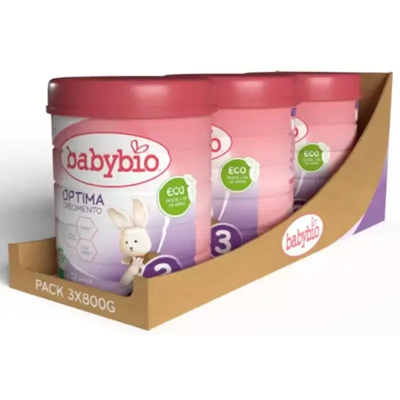 Babybio Optima 3 Kuhmilch 12-36 Monate, Packung 3 x 800 Gramm