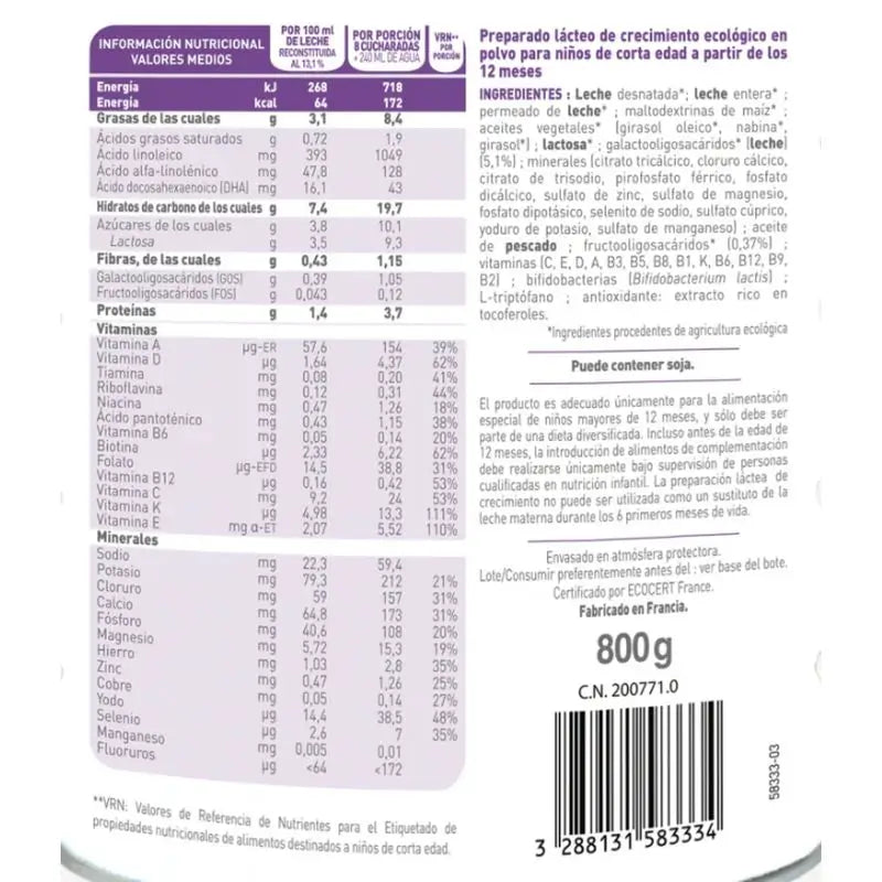 Babybio Pack Optimum Milk 2 und 3 + Kuhjoghurts