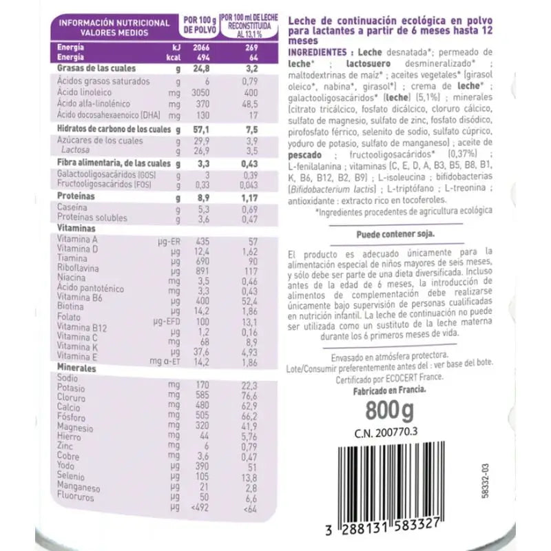 Babybio Pack Optimum Milk 2 und 3 + Kuhjoghurts