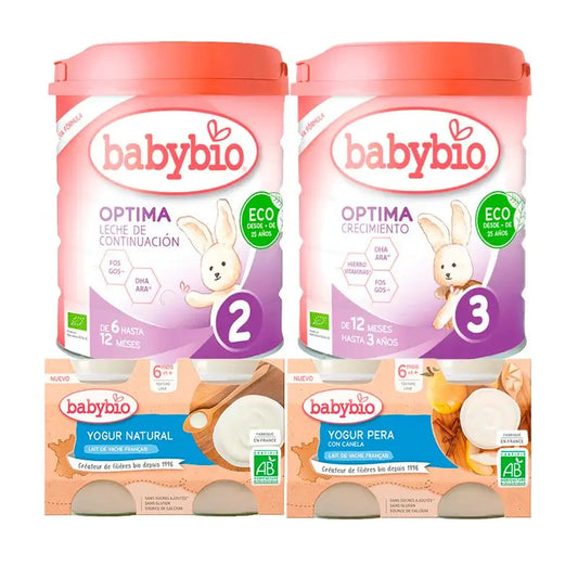 Babybio Pack Optimum Milk 2 und 3 + Kuhjoghurts