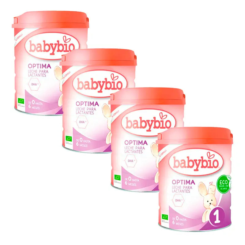 Babybio Optima 1 Cow's Milk 0-6 Months, Pack 4 x 800 grams