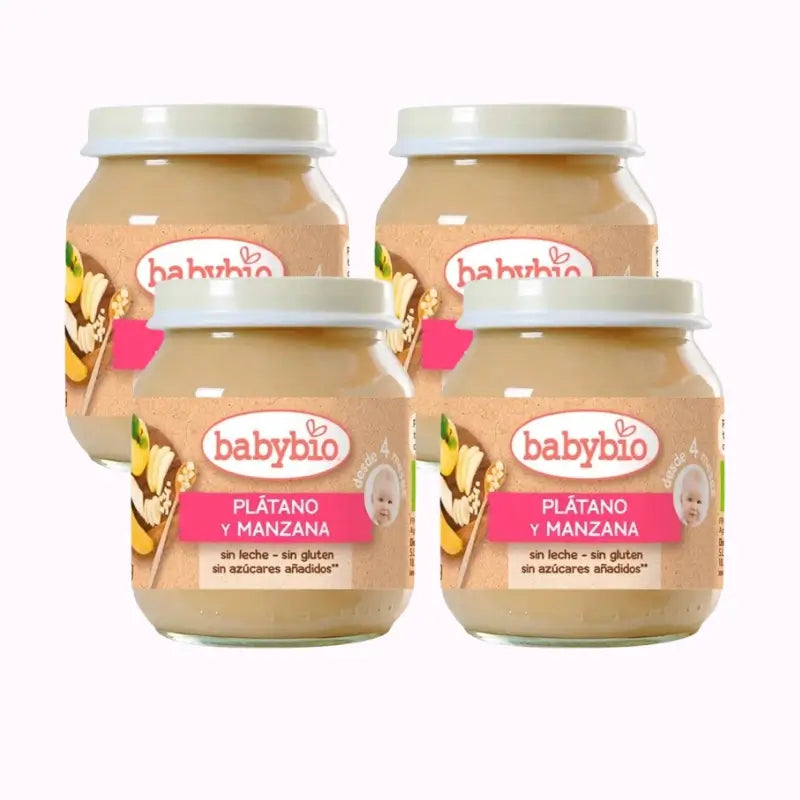Babybio Banane und Apfel, Packung 4 x 130 g