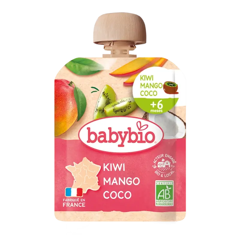 Babybio Beutel Kiwi Mango Kokosnuss, 90 g