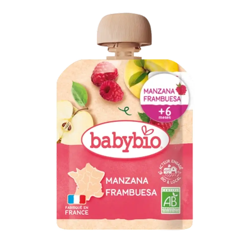Babybio Pouche Apfel-Himbeere , 90 g