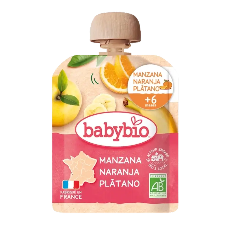 Babybio Pouche Apfel-Orange-Banane Bio , 90 g