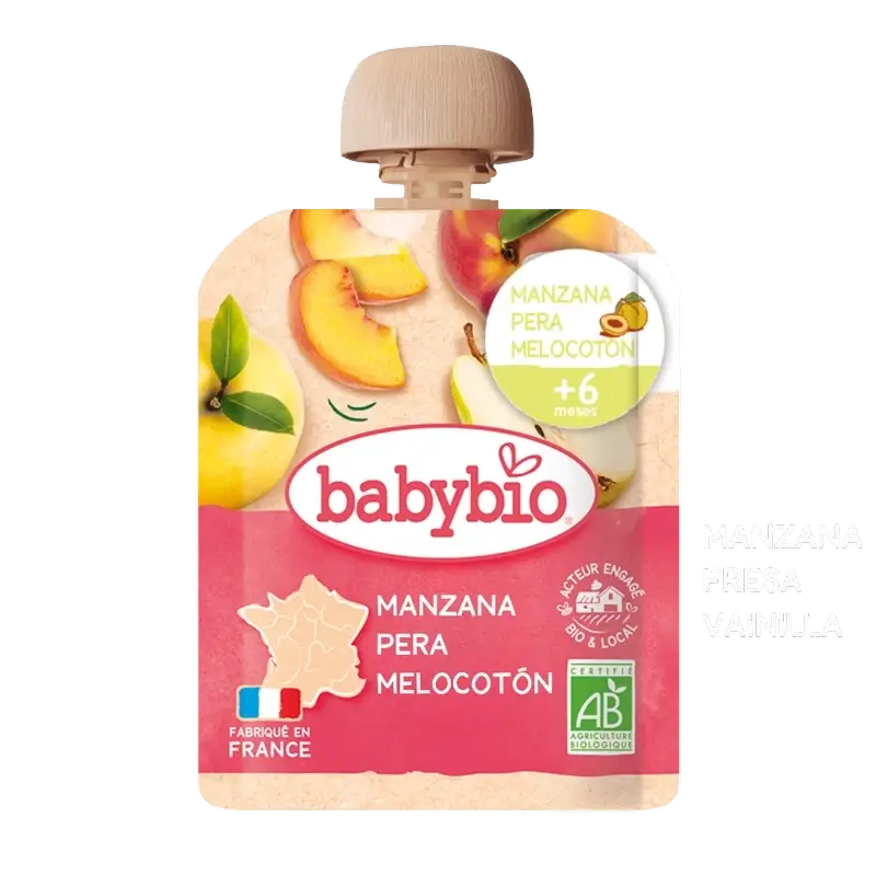 Babybio Pouche Apfel, Birne & Pfirsich , 90 g