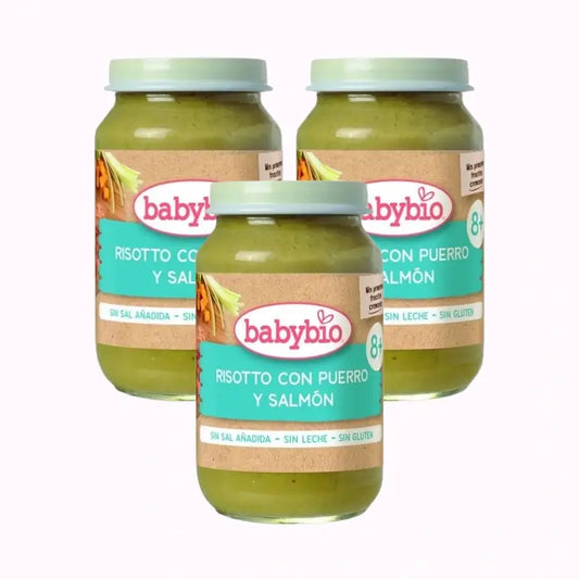 Babybio Lauch-Risotto mit Lachs, Packung 3 x 200 g