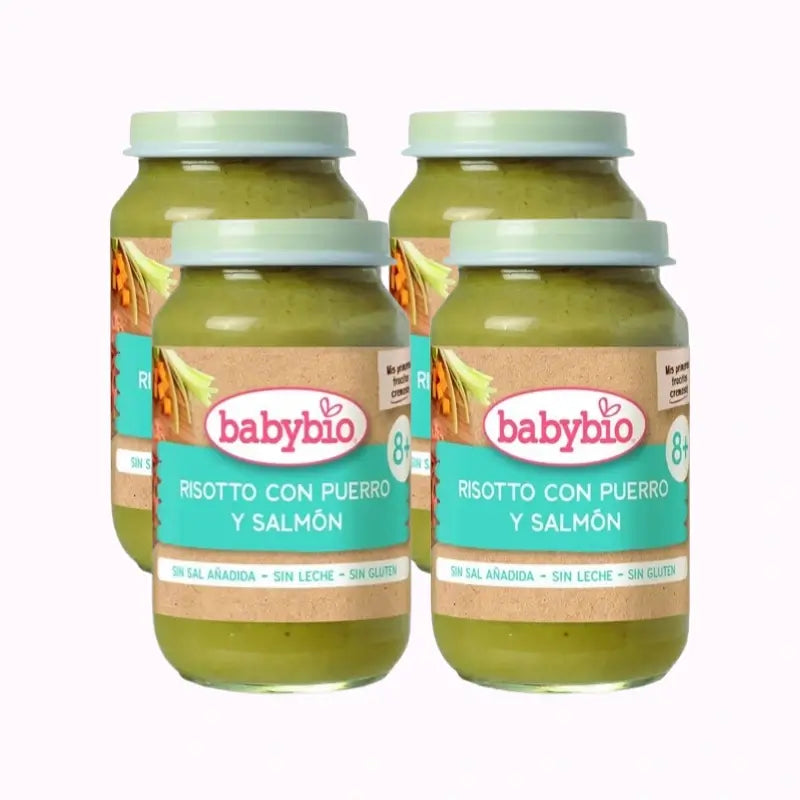 Babybio Lauch-Risotto mit Lachs, Packung 4 x 200 Gramm