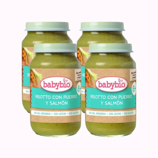 Babybio Lauch-Risotto mit Lachs, Packung 4 x 200 Gramm