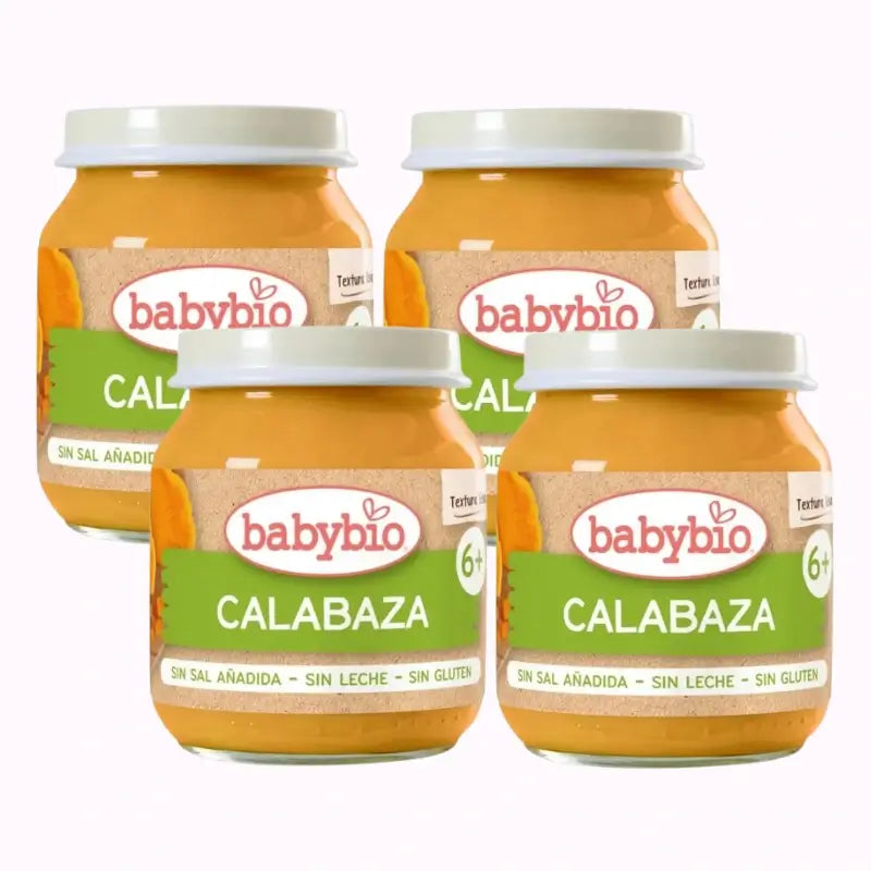 Babybio Kürbisglas, Packung 4 x 130 Gramm